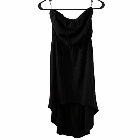 Express Black Strapless Elastic High Low Dress - Picture 1 of 4